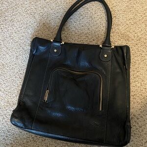Black Leather Purse Gold Hardware
